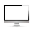 Apple iMac, MacBook and iPhone. Realistic modern monitor vector illustration. Royalty Free Stock Photo