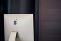 Apple iMac modern computer. Apple logo on monitor, workplace in office. New hardware equipment - 2019.07.07 - Russia, Nizhny Royalty Free Stock Photo