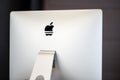 Apple iMac modern computer. Apple logo on monitor, workplace in office. New hardware equipment - 2019.07.07 - Russia, Nizhny Royalty Free Stock Photo