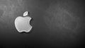 Apple Inc. Company Logo on Black Background with Copy Space