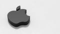Apple Inc. Company Logo on Gray Background with Copy Space