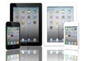 Apple iPad 3 and iPhone 4s black and white Royalty Free Stock Photo