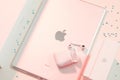 Apple ipad airpods tablet computer technology logo Royalty Free Stock Photo