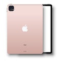 Apple iPad. Mini, Air, Pro models. Screen, pink color. Smart device mockup. Electronics concept. Editorial vector