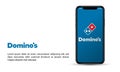 Apple iPhone and Domino Pizza mobile application for editorial use Royalty Free Stock Photo