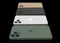 Apple iPhone 11 Pro - all colours, compared, in a row