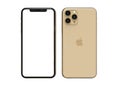 Apple iPhone 11 Pro Gold, 2019, both sides, frontal