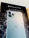 The Apple iPhone11 Pro label has been posted for AT&T phone shops. Royalty Free Stock Photo