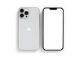 Apple iPhone 13 Pro Max Silver, front-back comparison Royalty Free Stock Photo