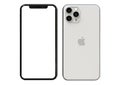 Apple iPhone 11 Pro Silver, 2019, both sides, frontal