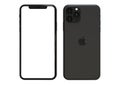 Apple iPhone 11 Pro Space grey, 2019, both sides, frontal Royalty Free Stock Photo