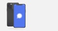 Apple iPhone and Signal apps on its screen. Signal is a free private messenger and instantaneous communication anywhere in the