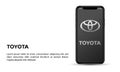 Apple iPhone and Toyota mobile application for editorial use