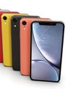 Apple iPhone XR all colours, vertical position, aligned