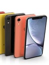 Apple iPhone XR all colours, vertical position, in a row