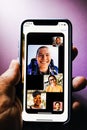 Apple iPhone XS with FaceTime app in App Store Royalty Free Stock Photo