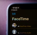 Apple iPhone XS with FaceTime audio and video Royalty Free Stock Photo