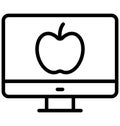 Apple Isolated Line Vector Icon that can be easily modified or edited. Apple Isolated Line Vector Icon that can be easily modifie Royalty Free Stock Photo