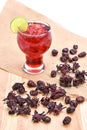 Apple italian Soda with mint leaf on white background