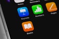 Apple iWork productivity tools Keynote, Numbers, Pages, Books apps on screen