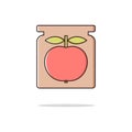 Apple jam color thin line icon.Vector illustration