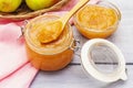 Apple jam, confiture, chutney in a glass jar Royalty Free Stock Photo