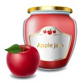 Apple jam with jar