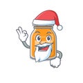 Apple jam in Santa cartoon character style with ok finger Royalty Free Stock Photo