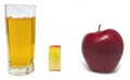 Apple juice and apple and apple bit