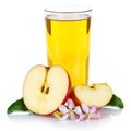 Apple juice apples fruit fresh fruits glass square isolated on w Royalty Free Stock Photo