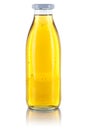Apple juice bottle isolated on white Royalty Free Stock Photo