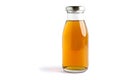 Apple juice in bottle on a white background.