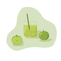 Apple juice. Colour full illustration for packaging design uses, print industry, logos, fruit stall, vegetable stall