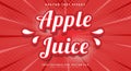 Apple Juice editable Text Effect Template Royalty Free Stock Photo