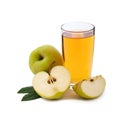 Apple juice in glass isolated Royalty Free Stock Photo