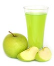 Apple juice with green fruits Royalty Free Stock Photo