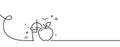 Apple juice line icon. Fresh fruit drink sign. Continuous line with curl. Vector