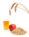 Apple, juice and oat flakes Royalty Free Stock Photo