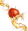 Apple and juice splash