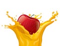 Apple juice splash Royalty Free Stock Photo