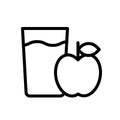 Apple juice vector illustration, Beverage line style icon