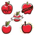 Apple label logo set illustration Royalty Free Stock Photo