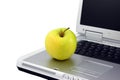Apple On A Lap Top Computer Royalty Free Stock Photo