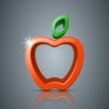 Apple, leaf 3d icon, logo.