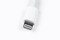 Apple Lightning cable closeup macro Royalty Free Stock Photo