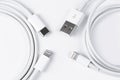 Apple Lightning to USB-C and USB cable Royalty Free Stock Photo