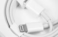 Apple Lightning to USB-C cable in the iPhone box Royalty Free Stock Photo