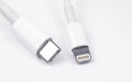Apple Lightning to USB-C cable Royalty Free Stock Photo