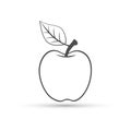 Apple line art logo icon element sign on white background