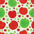 Apple line doodle seamless pattern Royalty Free Stock Photo